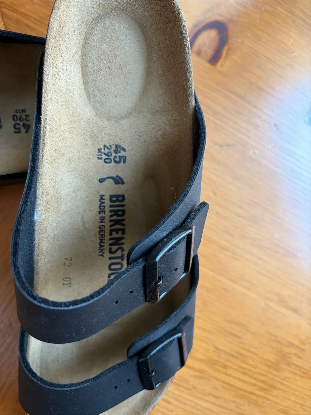 Arizona Birkenstock man’s black sandals 45/290/M12